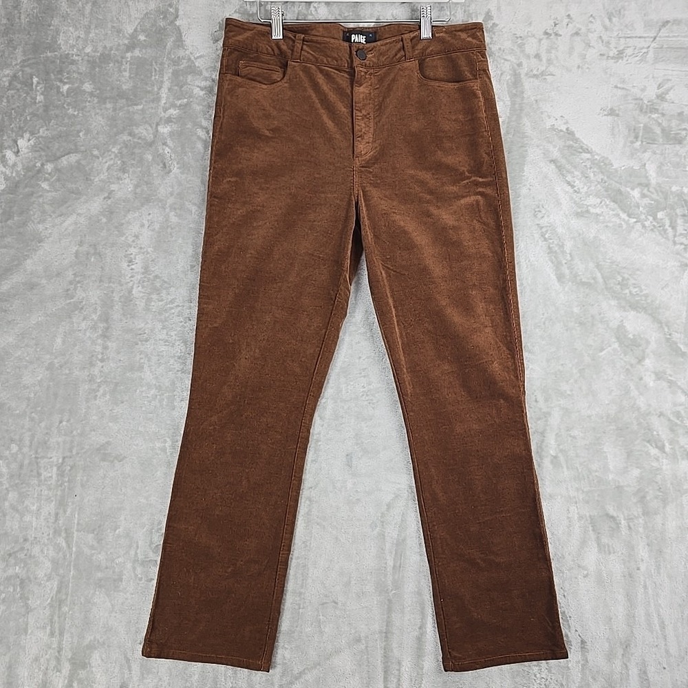 Paige Straight‎ Leg Corduroy Ankle Pants 31 Brown